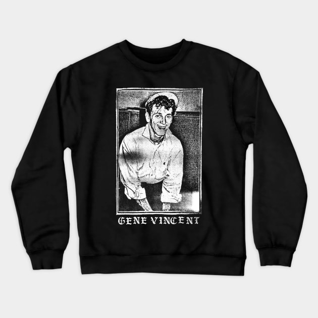 Gene Vincent // Rockabilly Faded Style Fan Design Crewneck Sweatshirt by DankFutura